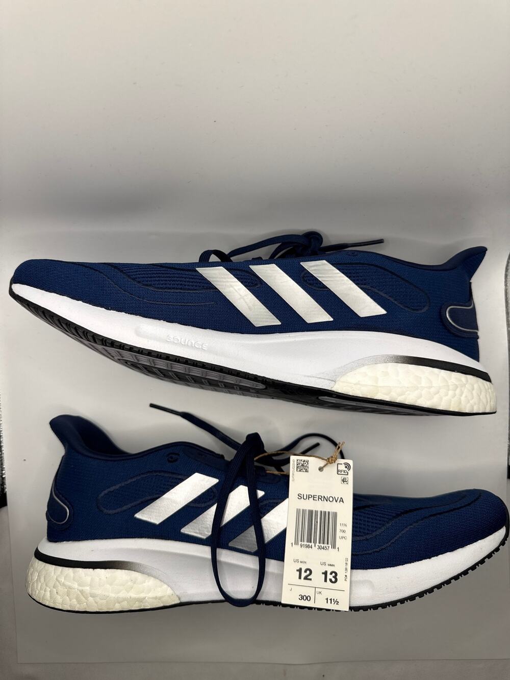Adidas Supernova Running Shoes Men’s 12 Blue White Boost Sneakers NWOB